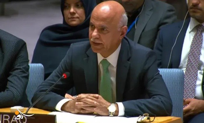 ‌‏مندوب العراق: ندين الاعتدءات الصهيونية ضد إيران وانتهاك سيادة الدول
