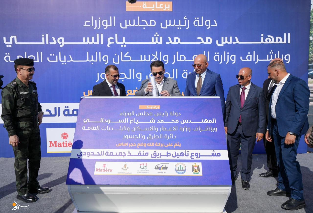 السوداني يطلق مشروع تأهيل طريق السماوة- السلمان- منفذ الجميمة الحدودي بطول 219 كم